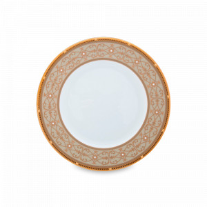 Тарелка акцентная, 23 см, костяной фарфор, белый, золотой, серия Рочель, золотой кант, NORITAKE, Япония, NORITAKE (Япония)