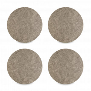 Набор из 4-х круглых подстановочных салфеток, 35 см, полиуретан, коричневый, серия Leanera, LIBERTY JONES, Россия, Салфетки подстановочные