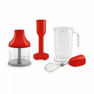 Комплект аксессуаров для погружных блендеров Smeg HBF11, нержавеющая сталь, пластик, красный, SMEG, Италия, Дополнительные насадки все типы