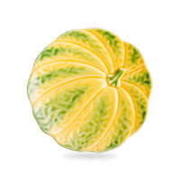 Тарелка закусочная «Тыква», 22 см, керамика, желтый, зеленый, серия Тыква, Bordallo Pinheiro, Португалия