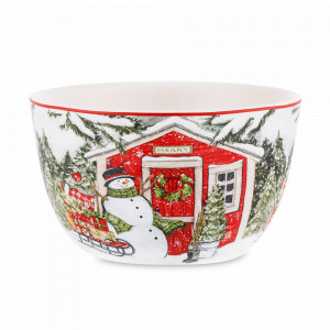 Салатник индивидуальный, диаметр: 14 см, материал: керамика, цвет: декор, серия Дом снеговика, Certified International, США, CERTIFIED INTERNATIONAL (США)