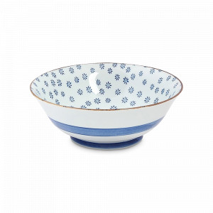 Салатник Ramen Bowl, 19 см, 900 мл, фарфор, белый, синий, серия Japan Flower, TOKYO DESIGN, Нидерланды, Салатники, чаши сервировочные