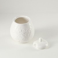 Сахарница с крышкой, 10 х 13 см, фарфор, белый, рельеф, серия English gardens, LIBERTY JONES, Китай_00820690050154502577.jpg