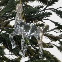 Украшение елочное - подвес Лошадь, 9 см, акрил, шампань, серия Horse, ANNA LAFARG, Китай_00820990065556133280.jpg