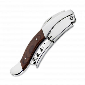 Штопор сомелье Ghemme для длинных пробок, 14 см, нержавеющая сталь, темное дерево, коричневый, LEGNOART, Италия, LEGNOART (Италия)