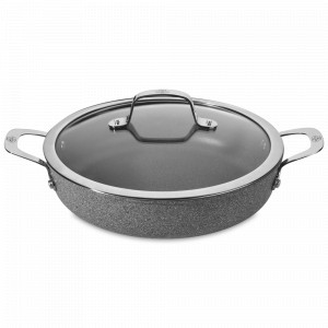 Сотейник с крышкой, 28 см, антипригарное покрытие, алюминий, цвет: антрацит, серия Salina, BALLARINI, Италия, BALLARINI (Италия)