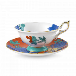 Пара чайная Золотой попугай, 140 мл, костяной фарфор, белый, декор, серия Wonderlust, WEDGWOOD, Великобритания, WEDGWOOD (Великобритания)