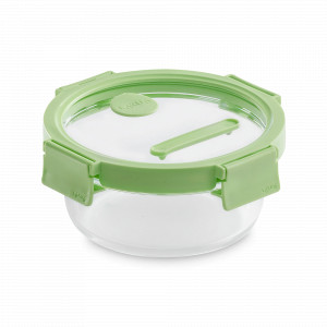 Контейнер пищевой круглый, 950 мл, 19 см, стекло, силикон, зеленый, серия At Home, LEKUE, Испания, At Home