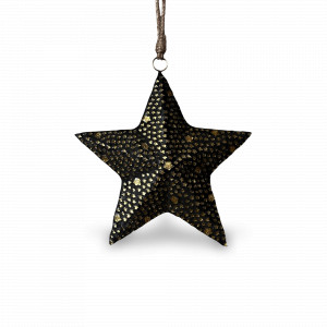 Украшение новогоднее Звезда подвес, 15 см, металл, черный, золотой, ROOMERS FURNITURE, Нидерланды, ROOMERS FURNITURE (Нидерланды)