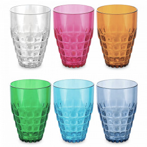 Набор из 6-ти стаканов, 350 мл, пластик SAN, мультиколор, серия Tiffany, GUZZINI, Италия, GUZZINI (Италия)