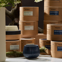 Свеча ароматическая Sandalwood, Bergamot & Citrus, 8 см, синий, серия Edge, TKANO, Россия_00814810048963397164.jpg