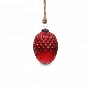 Украшение новогоднее Шишка подвес, 15 см, стекло, красный, ROOMERS FURNITURE, Нидерланды, ROOMERS FURNITURE (Нидерланды)
