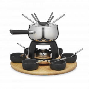 Набор для фондю на 6 пресон, 22 предмета, нержавеющая сталь, керамика, дерево, серия Arteza, KITCHEN CRAFT, Великобритания, Фондю