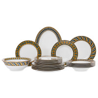 Сервиз столовый на 6 персон, 20 предметов, фарфор, белый, декор, серия Олимп, MIX&MATCH HOME, Китай