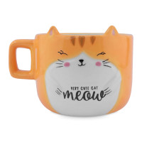 Кружка Котик, 450 мл, керамика, желтый, серия Animals, REPAST, Чехия