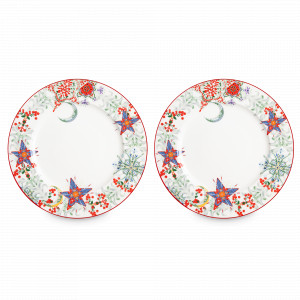 Набор из 2-х тарелок обеденных, 27 см, фарфор, белый, декор, серия Счастливая Звезда, MIX&amp;MATCH HOME, Китай, MIX & MATCH (Народная Республика Бангладеш)