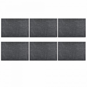 Набор из 6-ти подстановочных прямоугольных салфеток, 33 х 48 см, пвх, серый, серия Elegance, WO HOME, Германия, Набор плейсматов
