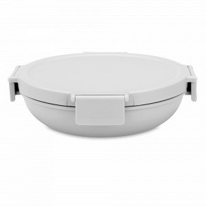 Ланч-бокс круглый, 21.5 см, 1 л, пластик, светло-серый, серия Make &amp; Take, BRABANTIA, Бельгия, Ланч-боксы