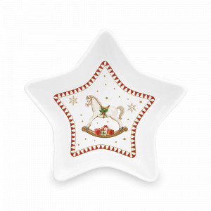 Салатник порционный Новогодняя гирлянда, 15 см , 250 мл, фарфор, белый, декор, серия Magie de Noel, EASY LIFE (R2S), Италия, Пиалы, салатники индивидуальные