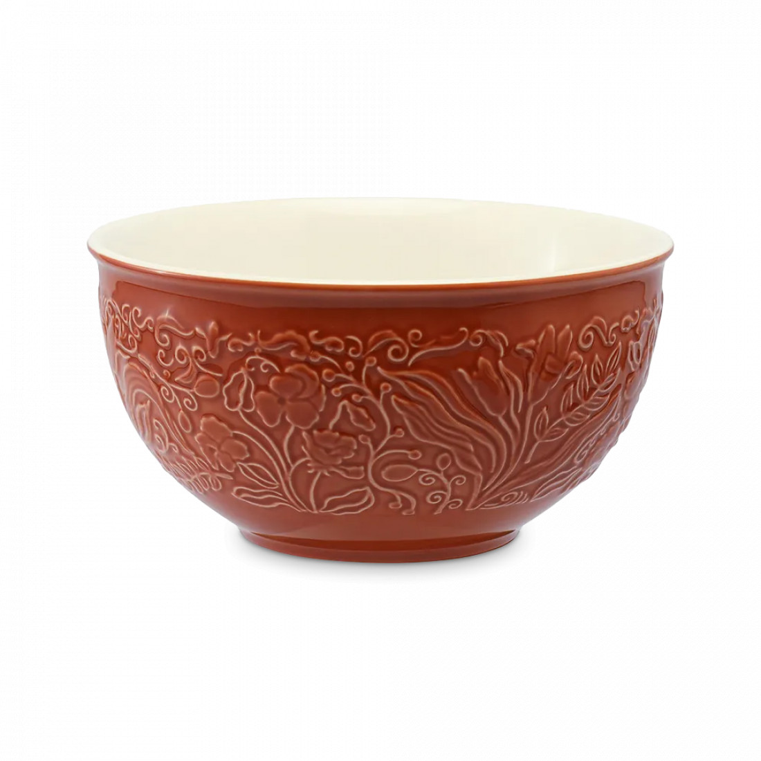 Салатник , 2 л, 20 см, керамика, коричневый, рельеф, серия English gardens, LIBERTY JONES, Россия