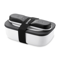 Набор из ланч-бокса и приборов, 20 х 12 см, полипропилен, нержавеющая сталь, белый, серия Store Go, GUZZINI, Италия