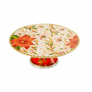 Блюдо для торта на ножке «Palais Royal Рождественская звезда», 28 см, фарфор, декор, LAMART, Италия, Тортовницы