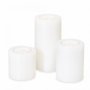 Набор из 3-х подставок для чайной свечи Santa, жаростойкий пластик, белый, EDZARD, Германия, Подсвечники и канделябры