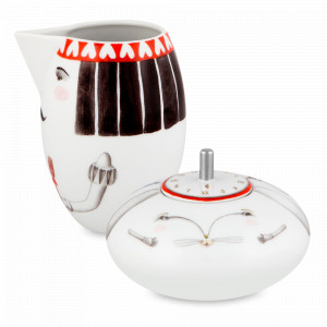 Молочник и сахарница, фарфор, декор, серия Tea with Alice, VISTA ALEGRE, Португалия, Молочники