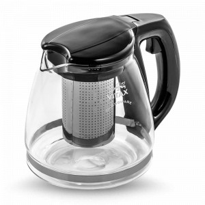 Чайник заварочный с фильтром Arundel, 1,5 л, боросиликатное стекло, нержавеющая сталь 18/10, черный, VITAX, Великобритания, Английские заварочные чайники