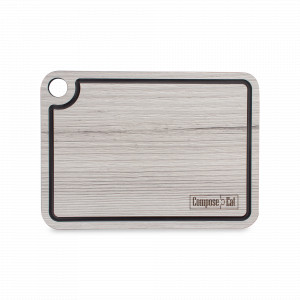 Доска композитная разделочная с желобом, 24x18 см, белое дерево, серия Elegance, ComposeEat, Россия, COMPOSE EAT (Россия)