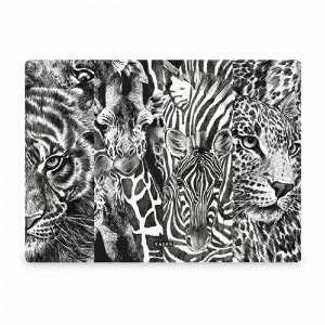 Салфетка подстановочная двухсторонняя FREESTYLE, 45 х 33 см, регенерированная кожа, белый, черный, серия Wild Spirit, TAITU, Италия, Скидка  до -20% на фарфор TAITU