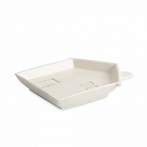 Блюдо сервировочное «Дом», 20 х 16 см, фарфор, белый, золотой, серия Townlet, ANNA LAFARG, Китай, Китайский фарфор