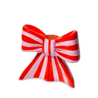 Подсвечник - бант, 11 х 12 см, керамика, красный, белый, серия Bow, DOIY, Испания, 