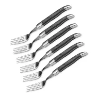 Набор из 6-ти вилок, 22 см, деревянная черная рукоять, серия Laguiole Tradition, TARRERIAS BONJEAN, Франция, 