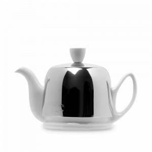 Чайник заварочный с колпаком, 450 мл, фарфор, нержавеющая сталь, белый, серия Salam, GUY DEGRENNE, Франция, GUY DEGRENNE (Франция)
