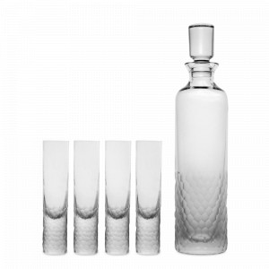 Набор для водки, 5 предметов: штоф и 4 стопки, хрусталь, серия Artic, VISTA ALEGRE, Португалия, Хрустальные рюмки