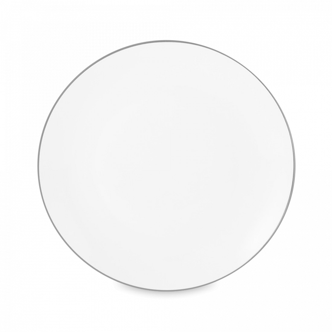 Тарелка обеденная, 27.5 см, фарфор, белый с серебристым кантом, серия White Platinum, MAXWELL WILLIAMS, Австралия