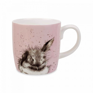 Кружка «Кролик», 400 мл, костяной фарфор, розовый, декор, серия Wrendale Designs, ROYAL WORCESTER, Великобритания, ROYAL WORCESTER (Великобритания)