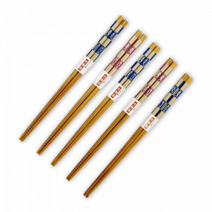 Набор из 5-ти пар палочек для еды, 22.5 см, бамбук, бежевый, декор, ROOMERS TABLEWARE, Нидерланды, Палочки для суши