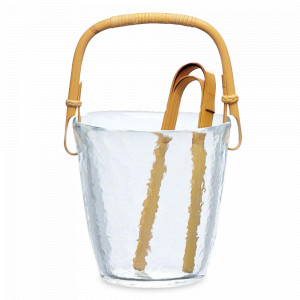 Емкость для льда с щипцами, 12 см, стекло, бамбук, серия Takasegawa, TOYO SASAKI GLASS, Япония, TOYO SASAKI GLASS (Япония)