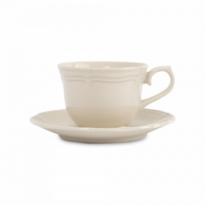 Пара чайная, 230 мл, фарфор, молочный, декор, серия Rustic, ANNA LAFARG, Китай, Rustic ANNA LAFARG