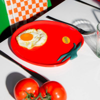 Тарелка сервировочная Tomato, 24 см, керамика, белый, DOIY, Испания_00819740051087442500.jpg