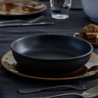 Тарелка для пасты Black, 21.5 см, керамика, черный, серия Roda, COSTA NOVA, Португалия_00818130061268718523.jpg