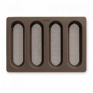 Форма для выпечки мини-багетов, 4 ячейки, 29 х 20 см, силикон, коричневый, серия Bread Maker, LEKUE, Испания, LEKUE (Испания)