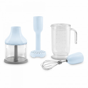 Комплект аксессуаров для погружных блендеров Smeg HBF01, нержавеющая сталь, пластик, голубой, SMEG, Италия, Дополнительные насадки все типы
