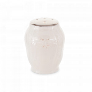 Солонка Be-Ivory, 8 см, фарфор, бежевый, декор, серия Платиновый узор, BERNADOTTE, Чехия, Солонки и перечницы