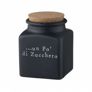 Банка для хранения сахара с крышкой, 14.5 см, керамика, черный, серия Nero Easy, NUOVA CER, Италия, Nero Easy NUOVA CER