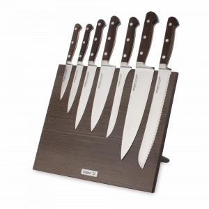 Набор кухонных ножей, 7 штук, на магнитной подставке ComposeEat, серия Classic Smoked Oak, BERGER CUTLERY, Германия, Набор ножей упаковка