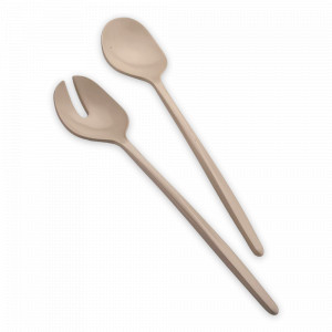 Набор приборов для салата, 2 предмета, 30 см, пластик, бежево-розовый, серия Tierra, GUZZINI, Италия, GUZZINI (Италия)