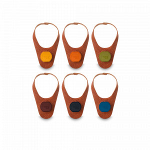 Набор из 6-ти пробок-маркеров, размер: 10 х 6 см, материал: кожа, силикон, VACU VIN, Нидерланды, VACU VIN (Нидерланды)